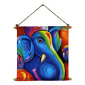 Ganesha Canvas Scroll Wall Art, 18x18 Religious Decor