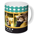 Polka Dots Photo Collage Mug - Personalised Coffee Mug