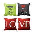 Mr Right and Mrs Always Right Cushion Covers - Set of 2
