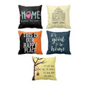 Cushion Cover Set of 5 - It's Good to Be Home Quote Print