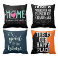 Cushion Cover Set of 4 - It's Good to Be Home Quote Print