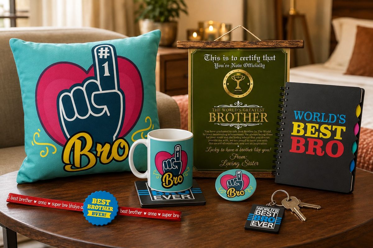 No 1 Bro hamper styled on table