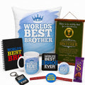 Worlds Best Brother Rakhi Gift Hamper with Chocolate - Set of 9