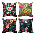 Floral Cushion Covers Set of 4, Admirable Bloom Sofa Decor