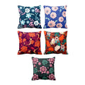 Floral Cushion Covers Set of 5 - Pretty Flower Print Home Decor