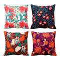 Floral Cushion Covers Set of 4, Enticing Nasturtium Bloom Print