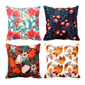 Floral Cushion Covers Set of 4 - Wonderful Flower Print Decor