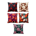 Floral Cushion Covers Set of 5 - Exquisite Flower Print Decor