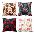 Floral Cushion Covers Set of 4 - Exquisite Flower Print Decor