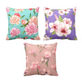 Symmetrical Delicate Floral Cushion Covers Set of 3 - Decor