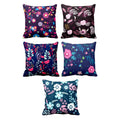 Adorable Floral Cushion Cover Set of 5 for Sofa and Couch