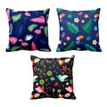 Floral Cushion Covers Set of 3, Grand Alluring Petal Design