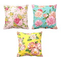 Floral Cushion Covers Set of 3, Tempting Symmetrical Print