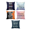 Cushion Cover Set of 5 - This Is Our Happy Place Print