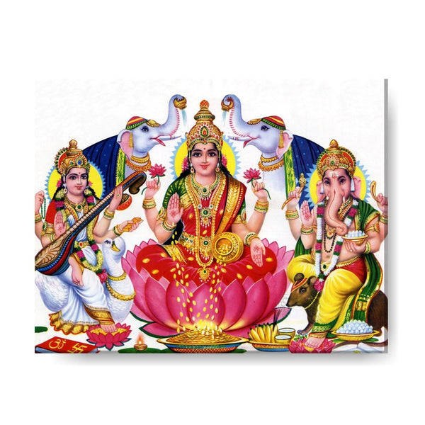 KH7928_9x12goddess-saraswati-and-laxmi-and-lord-ganesha-canvas-frame