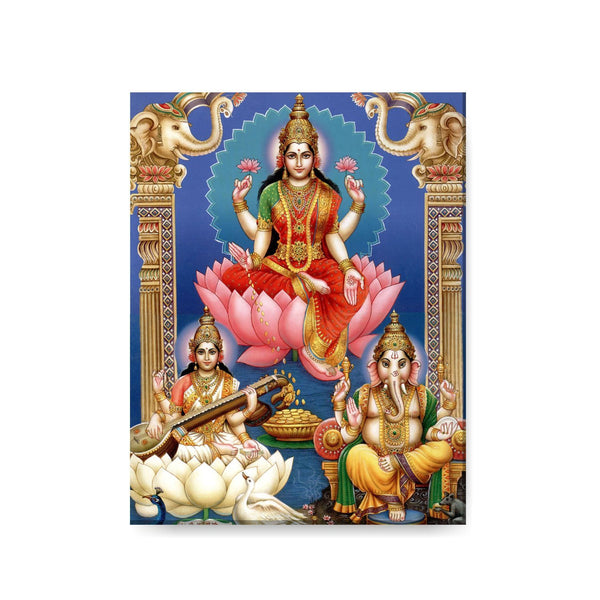 KH7930_12x9-goddess-laxmi-and-saraswati-and-lord-ganesha-canvas-frame