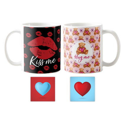 Hug Me Kiss Me Couple Coffee Mug