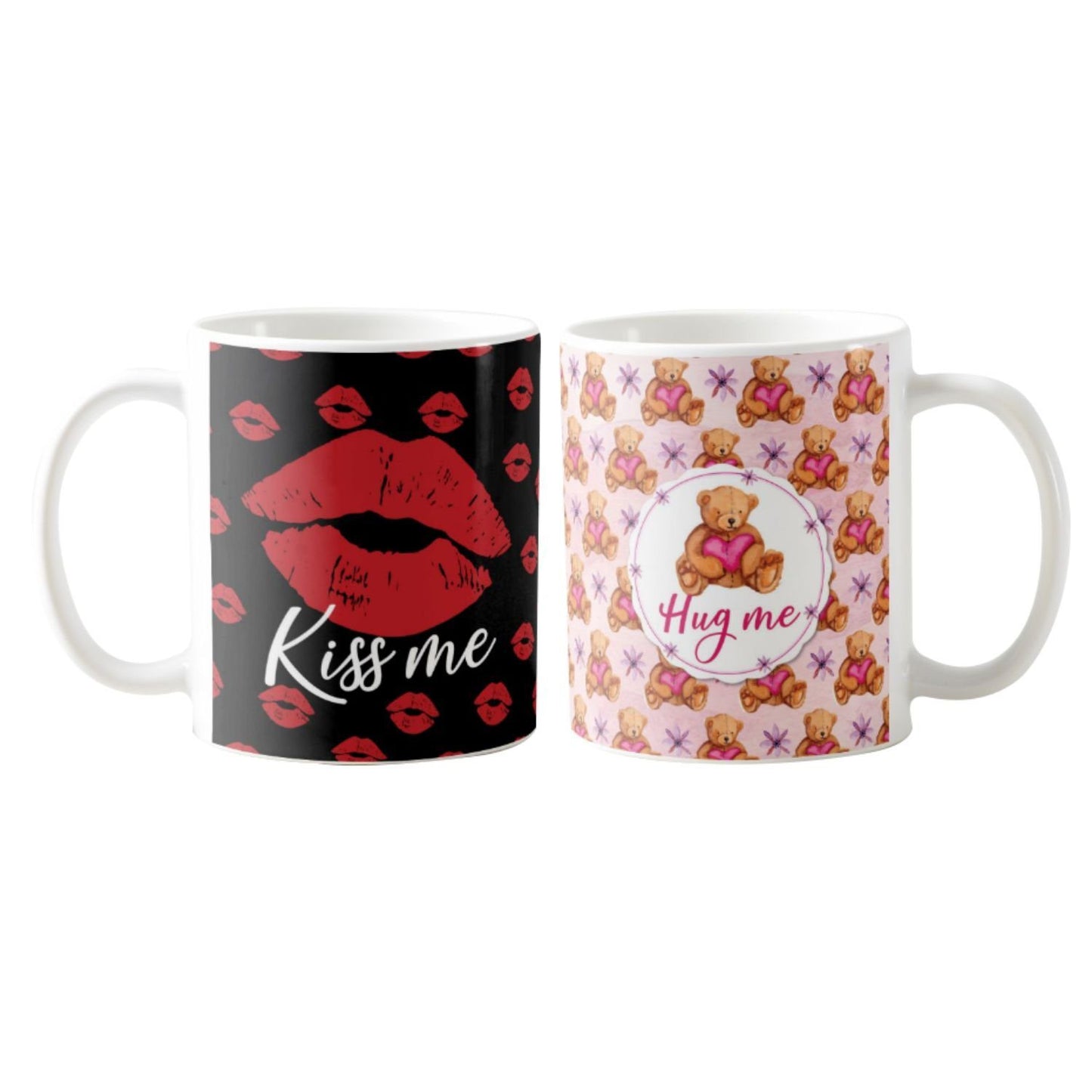 Hug Me Kiss Me Couple Coffee Mug