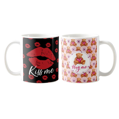 Hug Me Kiss Me Couple Coffee Mug