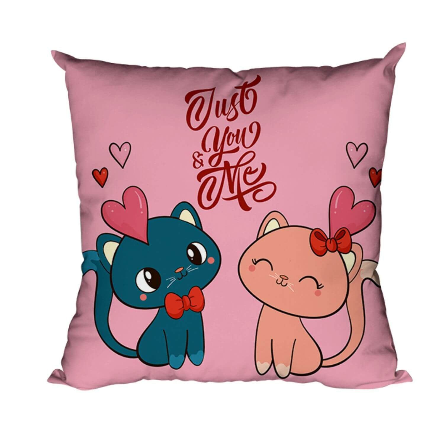 Cute Cat Love Just You Me Cushion Cover