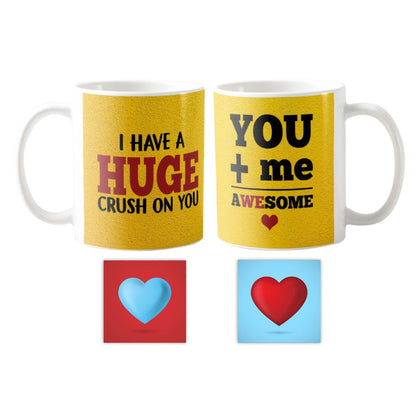 You and Me Awesome Hug Me Couple Coffee Mug