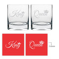 Personalised King & Queen Whiskey Glasses Set of 2