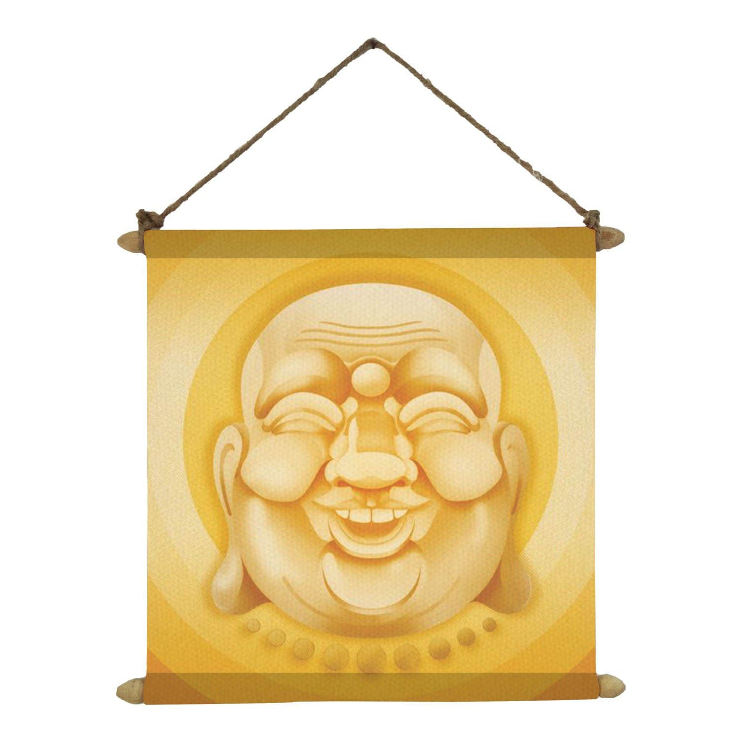 Laughing-Buddha-with-Pearls-of-Widom-Canvas-Scroll-KH4450
