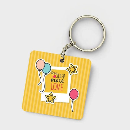 Less Sleep More Love Mom Keychain