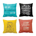 Live Like It's Your Last Day Quote Cushion Cover, Set of 4