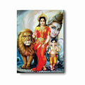 Lord Shiv Ganesh Parvati Canvas Frame - Divine Family Wall Art