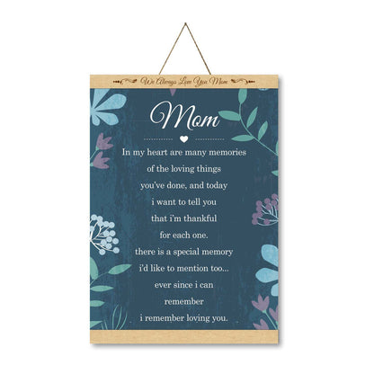 Love You Mom Canvas Message Scroll