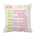Love You Mom Cushion Cover - Personalised Gift for Mum