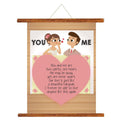 Love Is You and Me Personalised Canvas Scroll, 18x18