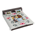 Personalised Floral Photo Collage Double Bedsheet with Pillow Covers