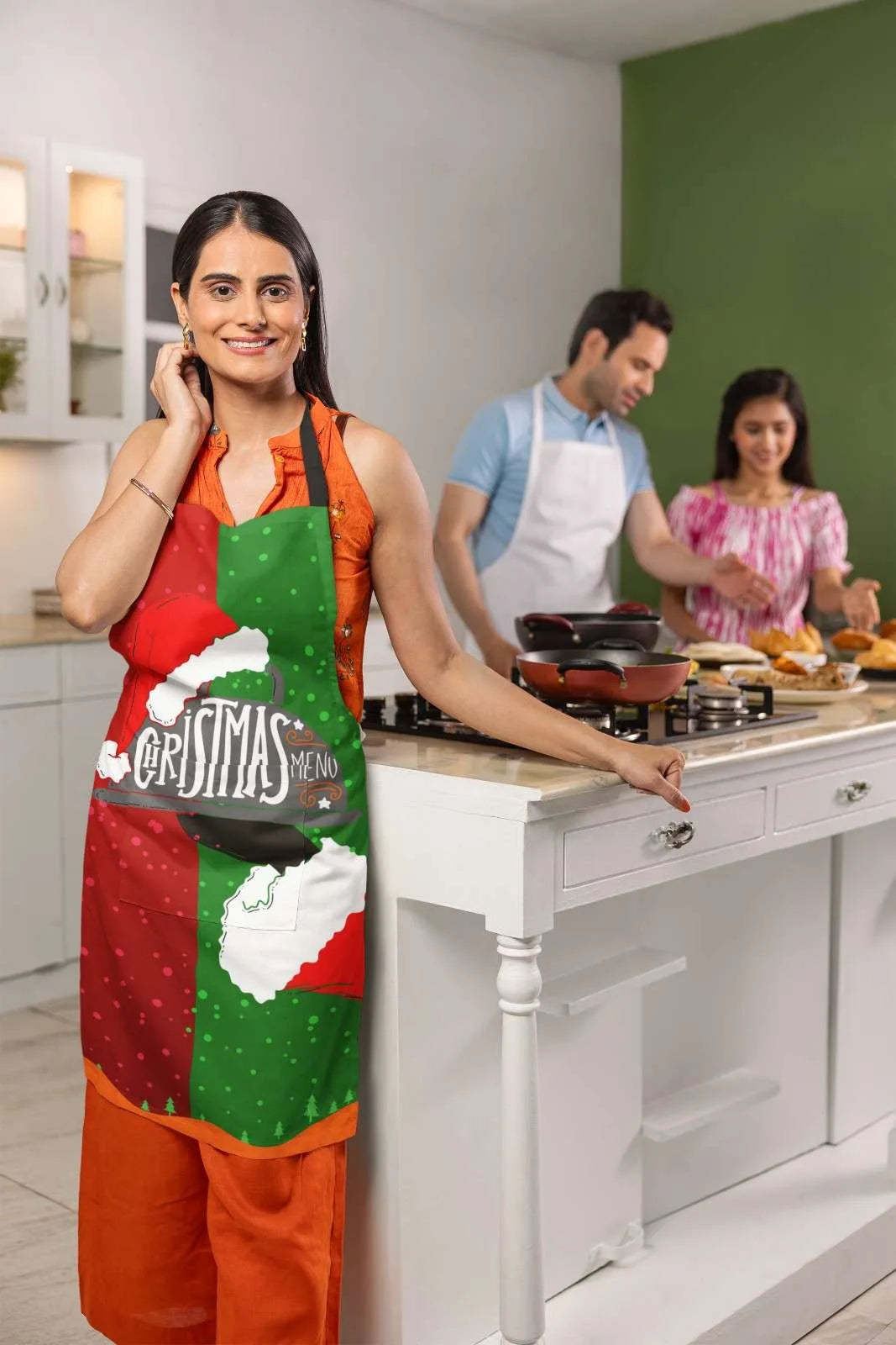 Merrychristmasprintedapronfemale
