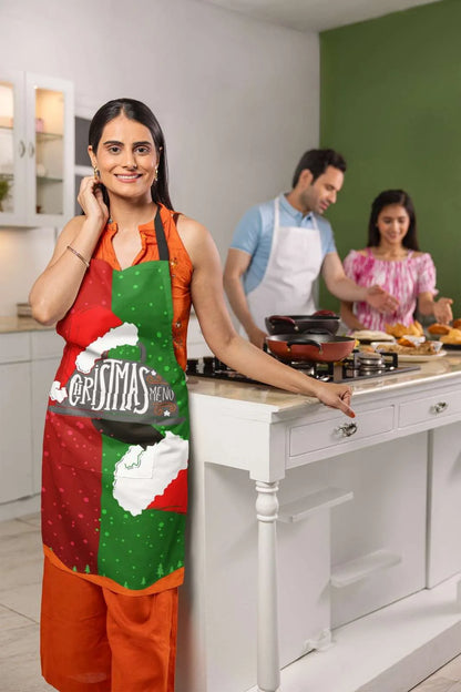 Merrychristmasprintedapronfemale