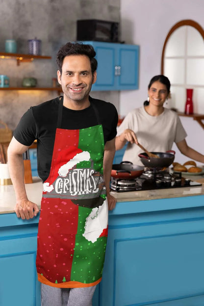 Merrychristmasprintedapronmale