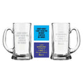Engraved Mesmerizing Beer Mug Set of 2 With Coasters
