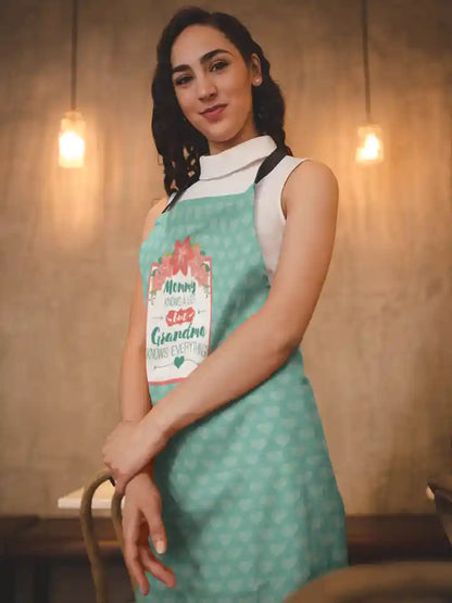 Mommy Knows a lot but grandma knows eveything apron
