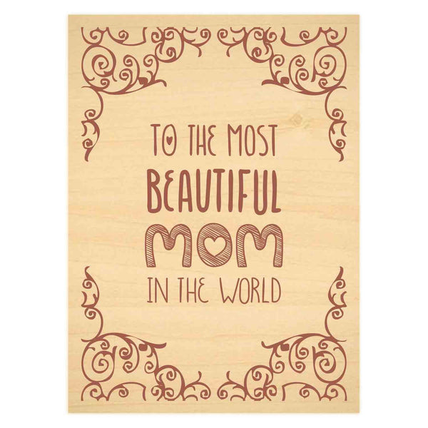 Most Beautiful Mom Engraved Plaque