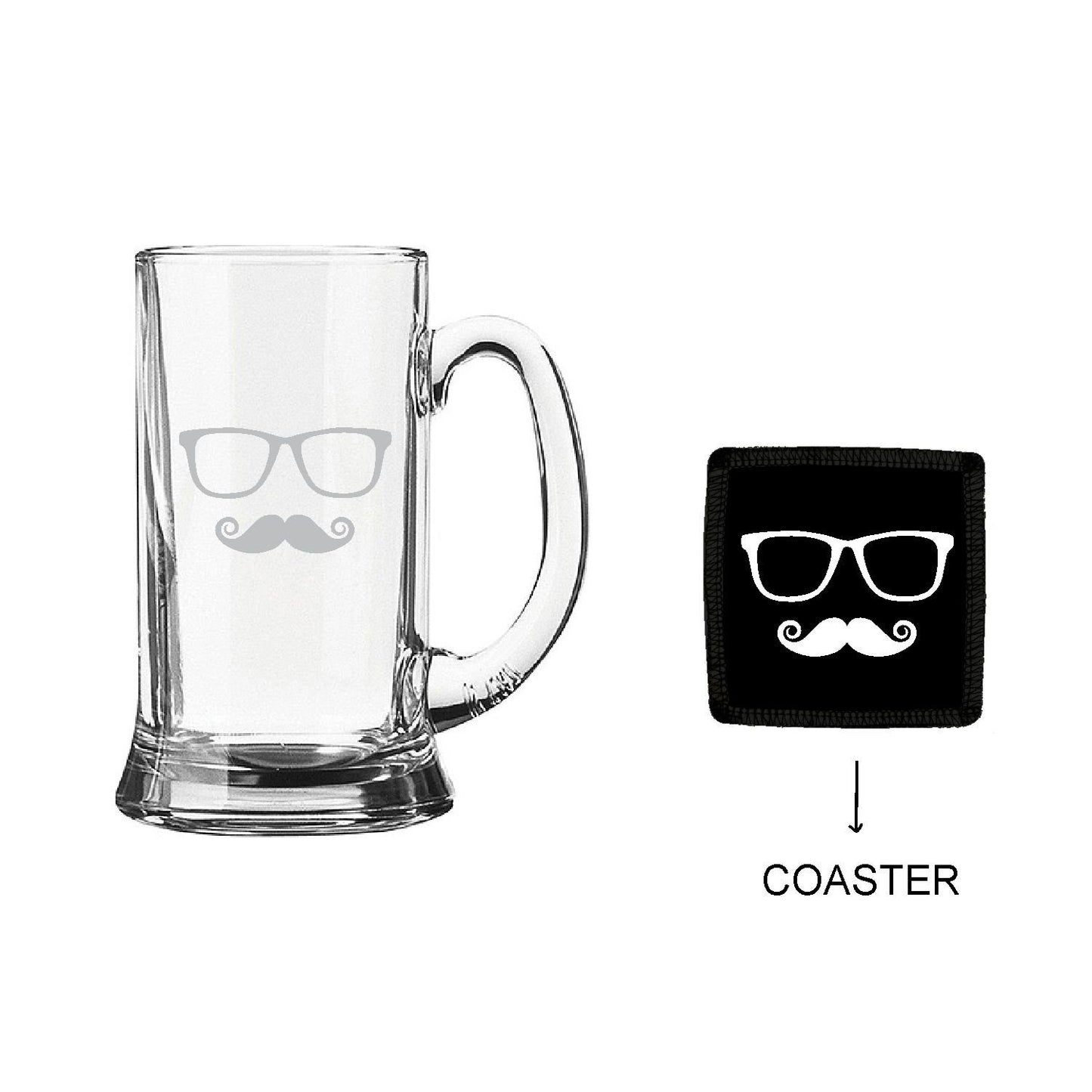 Engraved Moustaches Beer Mug