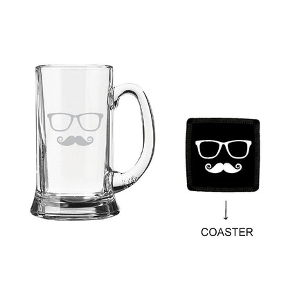 Engraved Moustaches Beer Mug
