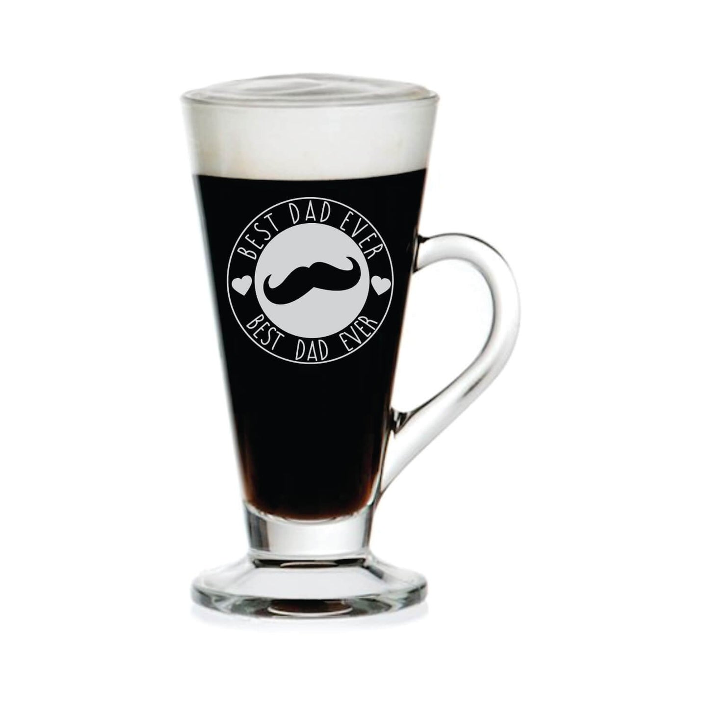 Moustaches Best Dad Ever Engraved Tea Mug