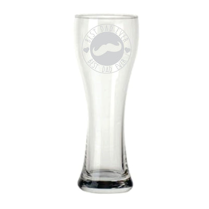 Moustaches Best Dad Ever Beer Pilsner Glass
