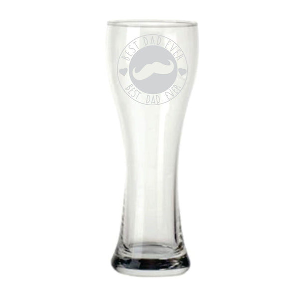Moustaches Best Dad Ever Beer Pilsner Glass