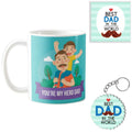 My Hero Dad Personalised Mug, Coaster & Keychain Combo Set