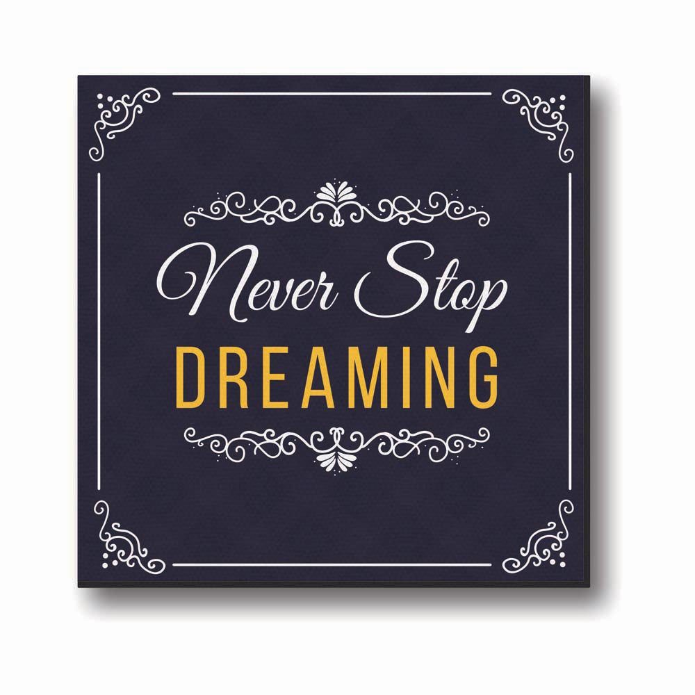 Never-Stop-Dreaming-Quote-Canvas-Clock