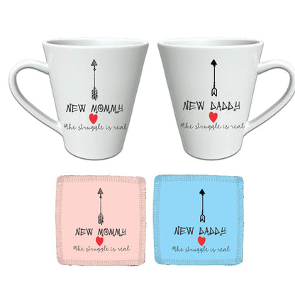 New Mommy Daddy Couple Latte Coffee Mug