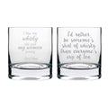 Old Whisky Young Women Engraved Whisky Glasses - Set of 2