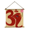 Om Ganesha Canvas Scroll, 18x18 Spiritual Wall Art